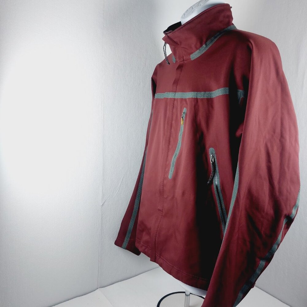 Mountain Hardwear Men's Maroon Grey Conduit Soft Shell Windbreaker Jacket Size L - Picture 4 of 13